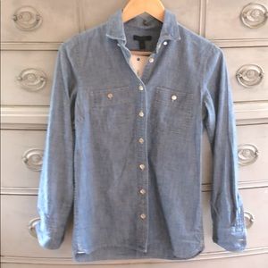 Women’s j. Crew size 0 denim cotton button shirt